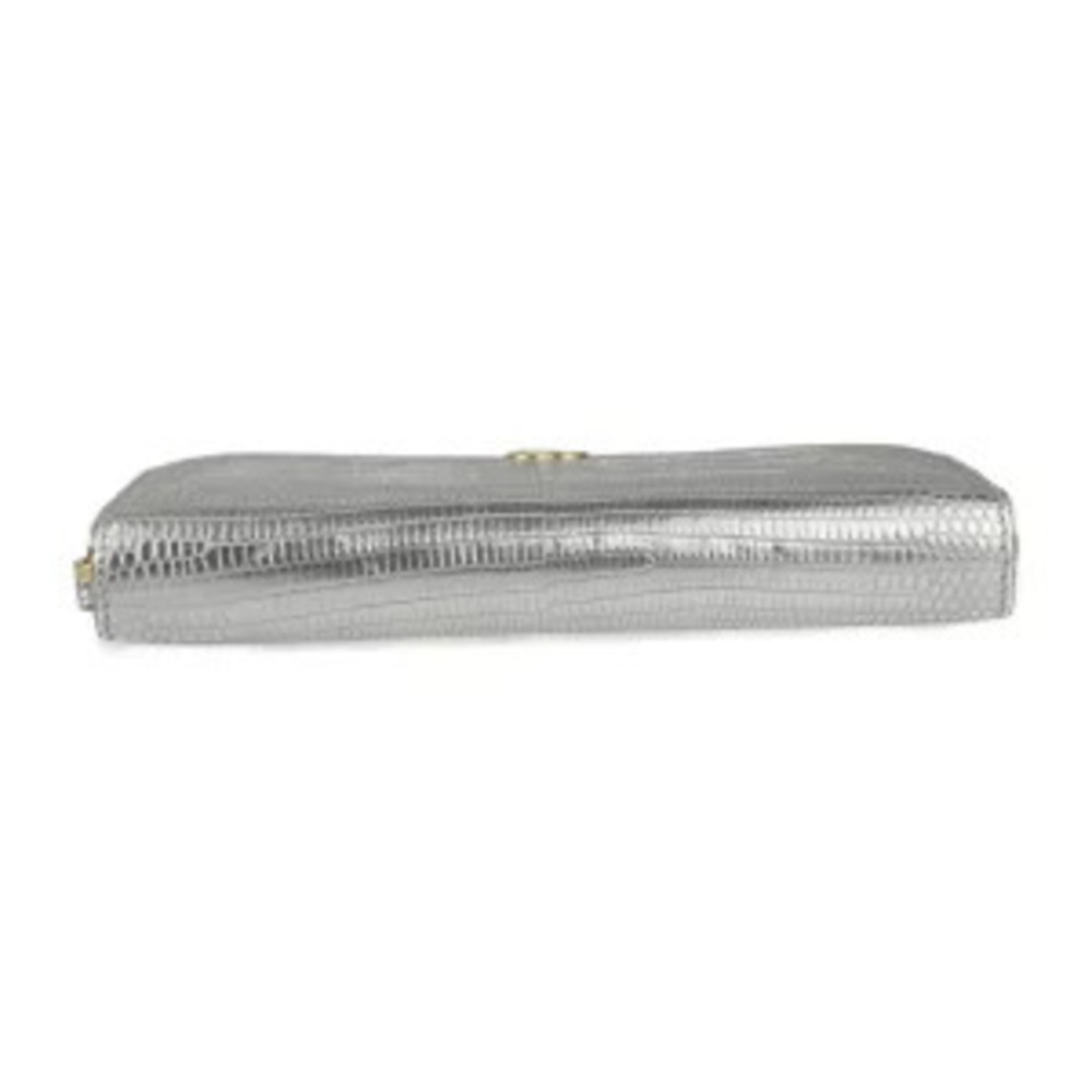 GUCCI GG Marmont long wallet Lizard leather Silver Round zipper - Picture 4 of 9